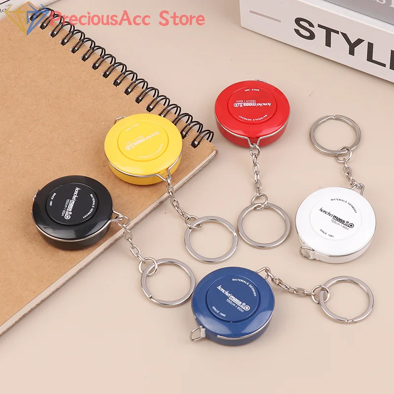 150/60Inch Portable Retractable Mini ABS Plastic Measure Ruler Keychain Tape Measure Centimeter Inch Roll Tape Measuring Tool