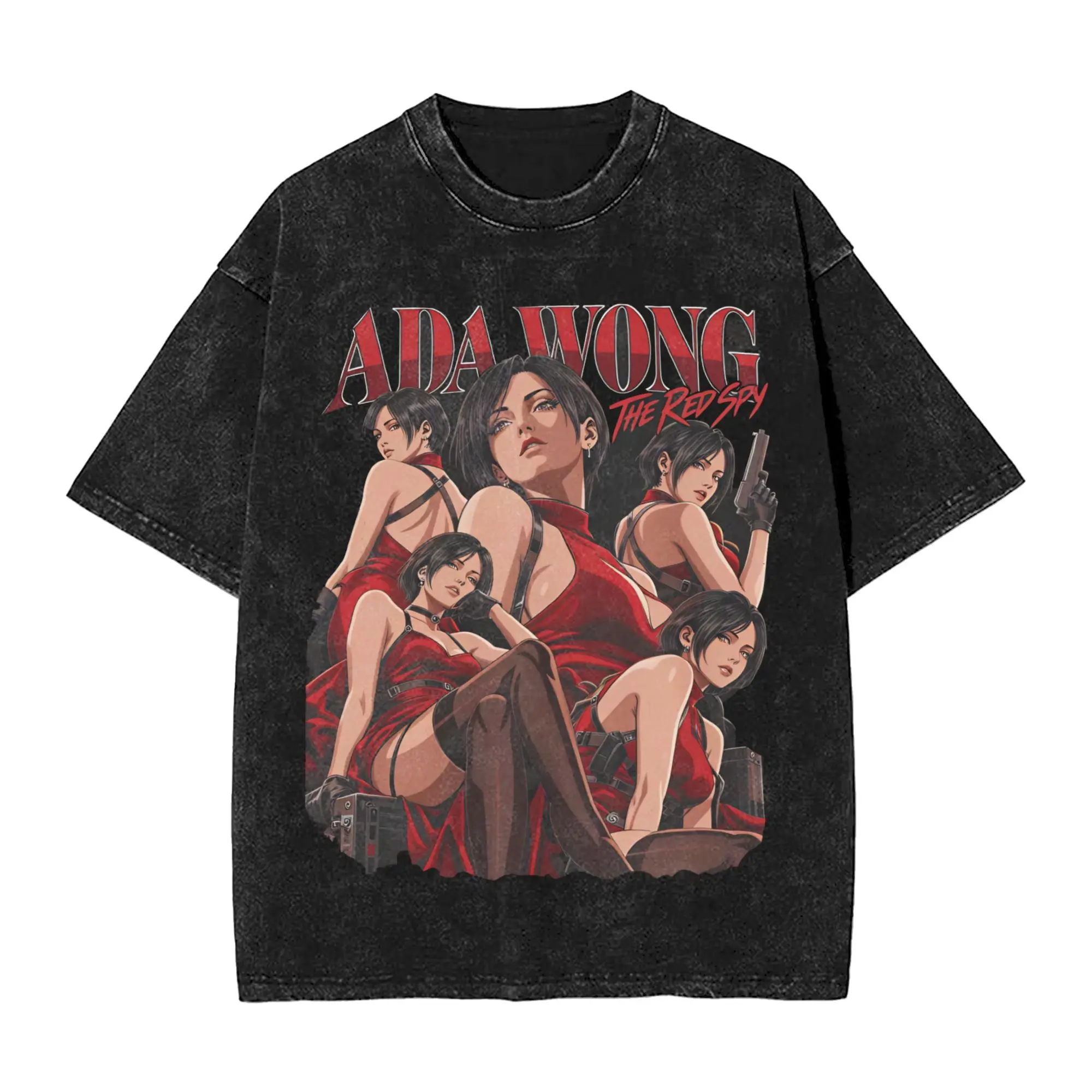 Ada Wong Red Dress T-Shirt Summer Residents Evil Y2K Retro T Shirts Casual Fashion Tee Shirt For Man Short Sleeve Print Top Tees