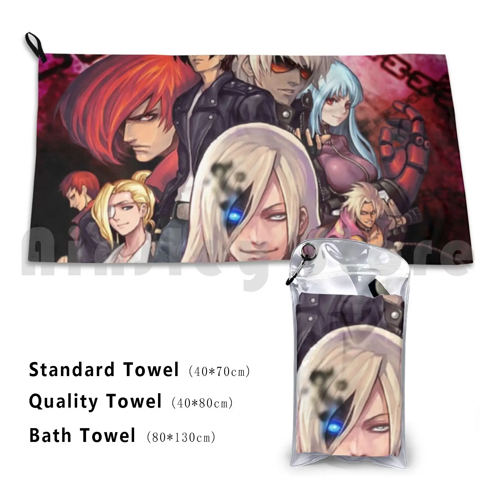 Towel King Of Fighters Characters Kula Diamond Iori Yagami Kyo Kusanagi Ash Crimson Saiki Vice Mature Elizabeth Kof Xii Print