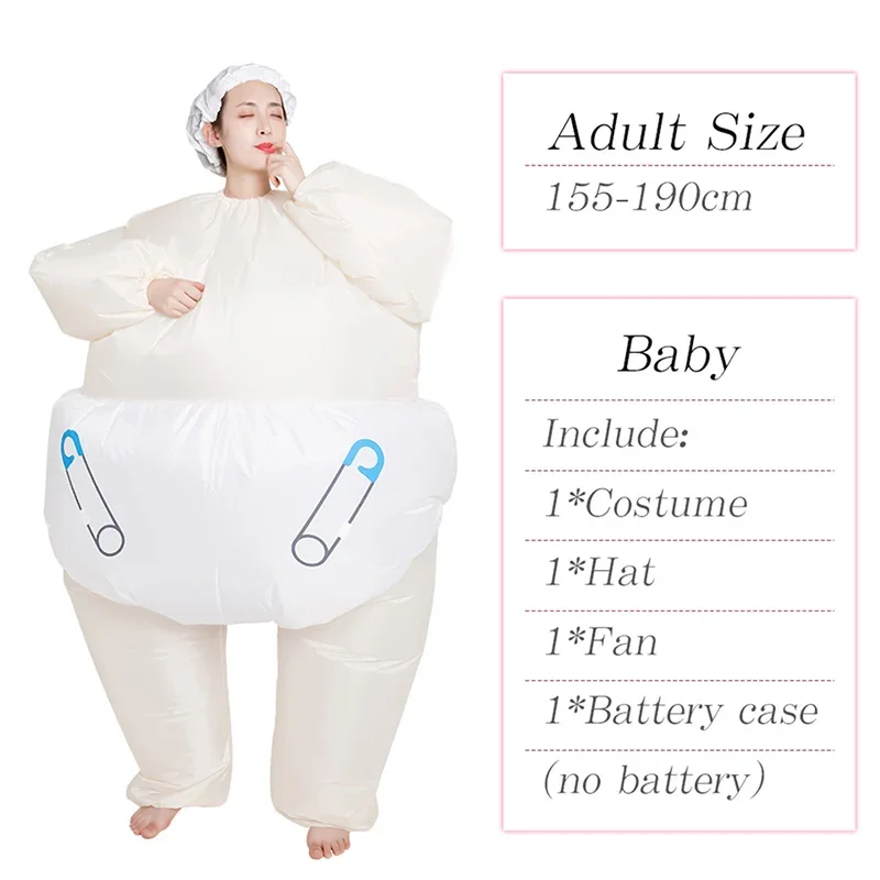 2024 Giant Baby Inflatable Costume Cartoon Doll Adult Funny Fat Props Birthday Party Cosplay Clothes