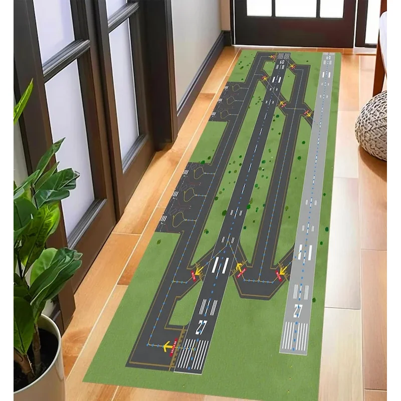

Ковер с узором аэропортской взлетно-посадочной полосы, современный декоративный ковер для гостиной и спальни