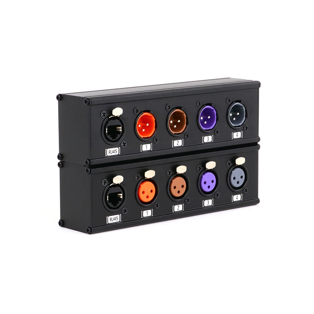 STP RJ45 CAT5 to 4-Channel 3Pin XLR/6.35mm Audio And DMX Over Network Cable Extender,DMX512 Network Signal Extender Male+Female