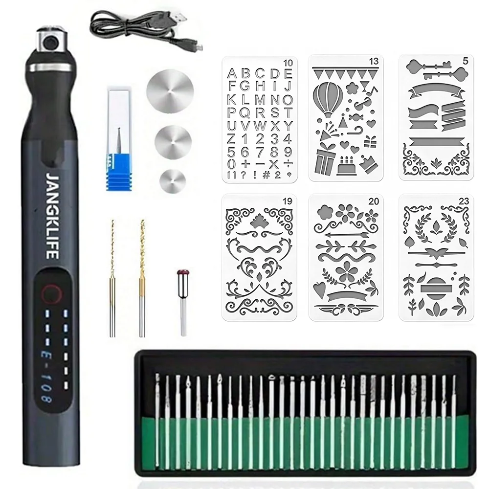 Multifunktionales elektrisches Schleifwerkzeug-Set, tragbar, USB-Aufladung, 3 Geschwindigkeiten 5000rpm-18000rpm, ausgestattet mit Lithium-Ionen-Akku, geeignet zum Schleifen, Schneiden, Polieren,