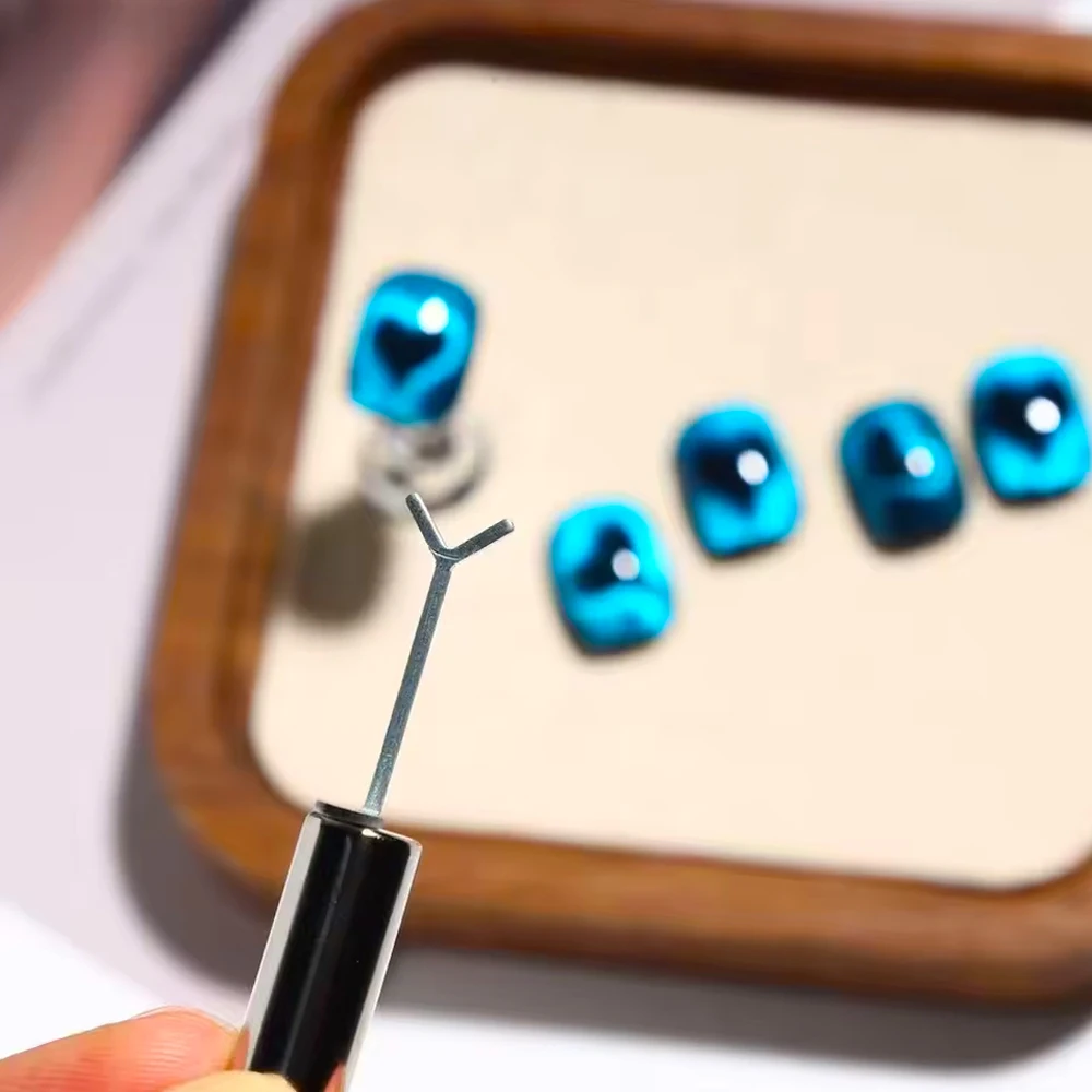 2/4/5 قطعة الأشكال القلب تأثير Y-شكل المغناطيسي أداة مساعدة تمتص القط العين الحب القلب مباراة مع مسمار المغناطيس جيل للأظافر أدوات صغيرة