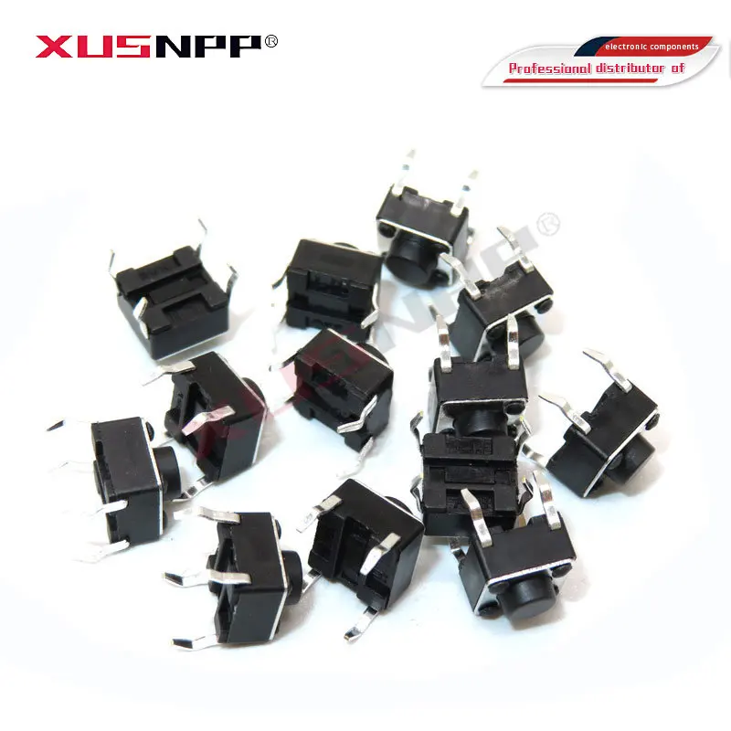 200pcs button Touch  switch 6*6*5 keys button DIP 4pin 6*6*5mm Light touch switch DIP4 /OFF Touch 6x6x5 High quality