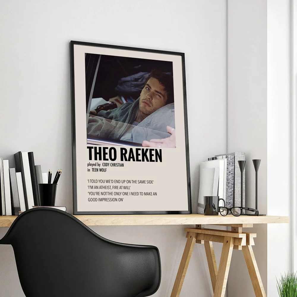 ملصق فني ذاتي اللصق لفيلم الذئب في سن المراهقة ، مطبوعات ورقة بيضاء ، أعمال فنية ، ديكور منزلي