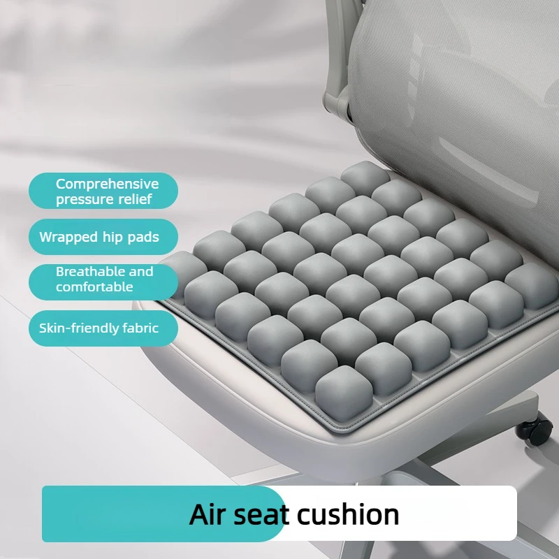Ergonomic Press-to-Inflate Seat Cushion | Pressure Relief for Office, Car & Airplane, Lycra Fabric Breathable & Anti-Slip