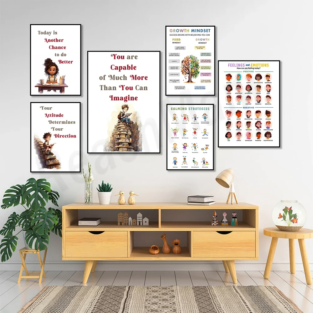 Emotions Posters, 30 Examples, Growth Mindset in the Classroom, Calming Strategies for Children, Mental Health Posters,