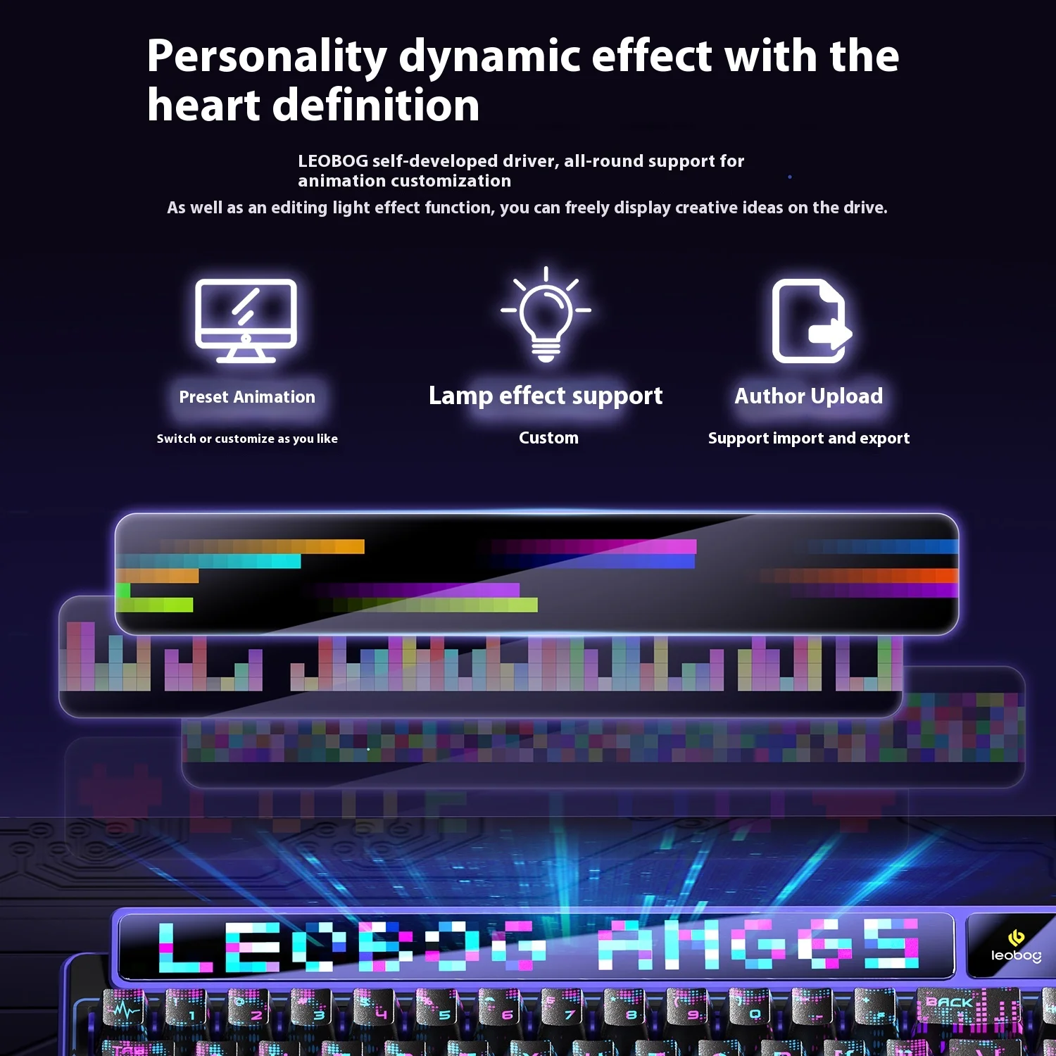 LEOBOG AMG65 Mechanical Keyboard Smart Screen Wireless Bluetooth the third mock examination Customized Hot Plug E-sports Game