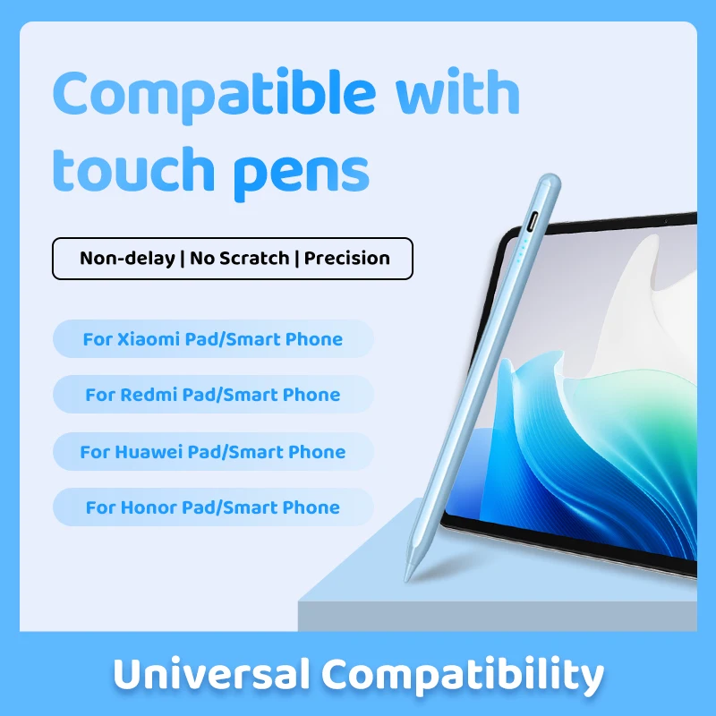 Active Stylus Pen for iPad iPhone Android Tablet, Long Battery, Tilt Sensitivity, Palm Rejection, Compatible iOS Android