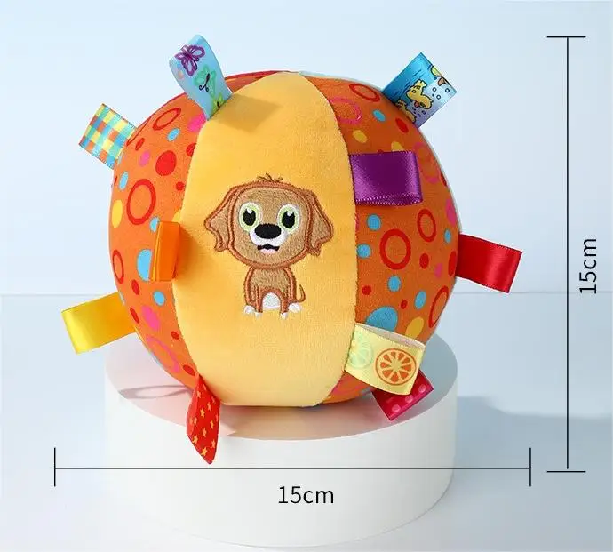 15cm Plush Dog Vocal Toy Ball Funny Interactive Pet Toys with Bells Cleaning Tooth Chew Toy For  Dogs Cats Puppy Plaything