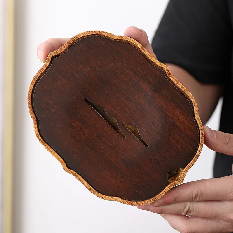 Chinese-Style Heavy Bamboo Pot Tray Water Storage Tea Table Bamboo Solid Wood Pot Mat Small Number Tea Tray Storage Kettle Tray