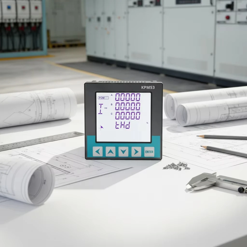 KPM53 Industrial Three-Phase Digital Panel Power Meter with IoT Function, 0.5S Level Accuracy, Digital Display, 5A Rating