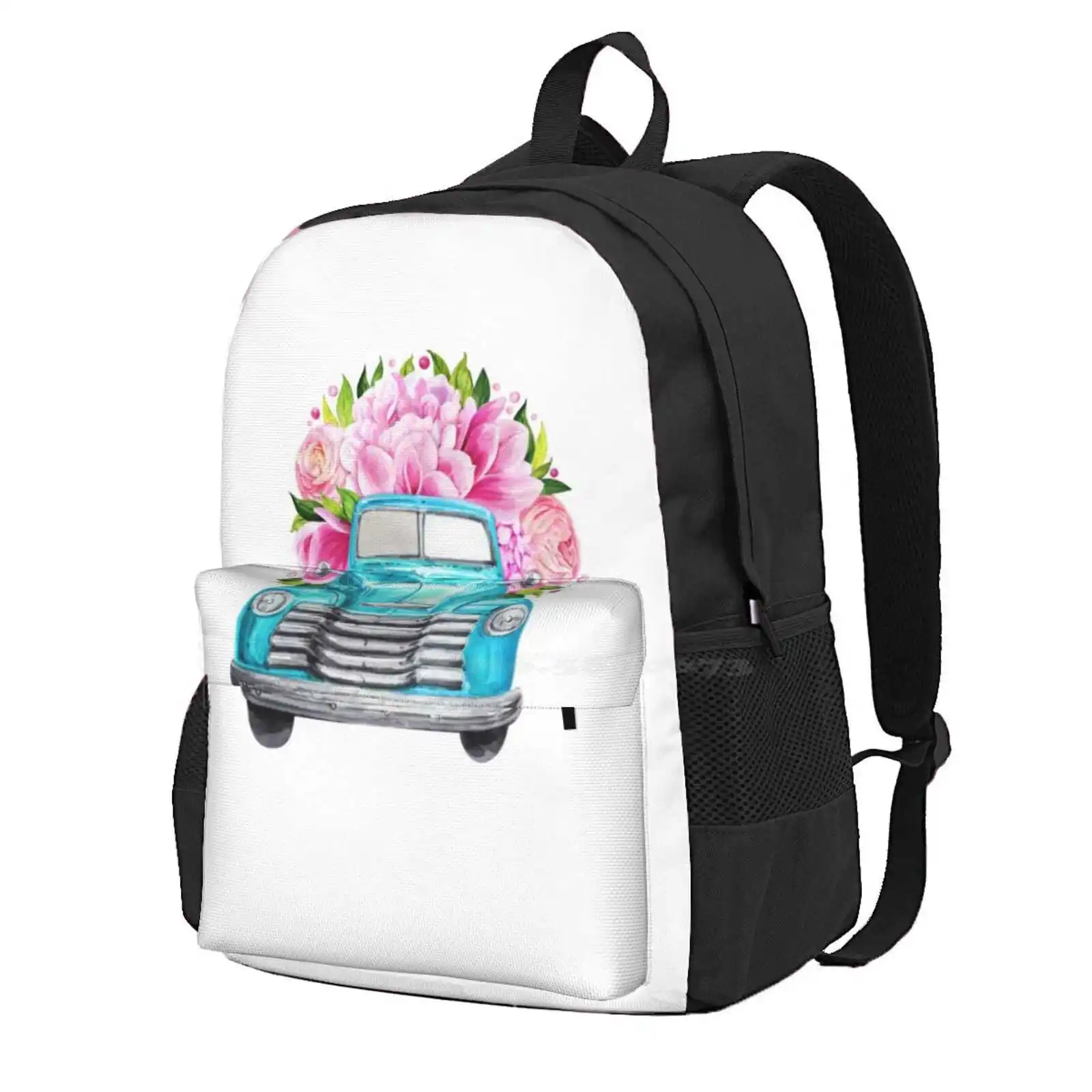 Flower Truck Hot Sale Schoolbag Backpack Fashion Bags Flower Truck Flowers Flower Lovers Gardening Lovers Love Gardening Gardner