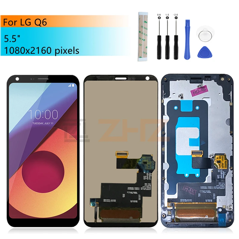 For LG Q6 LCD Display Touch Screen Digitizer Assembly M700N Display With Frame M703 LGM-X600K Replacement Repair Parts