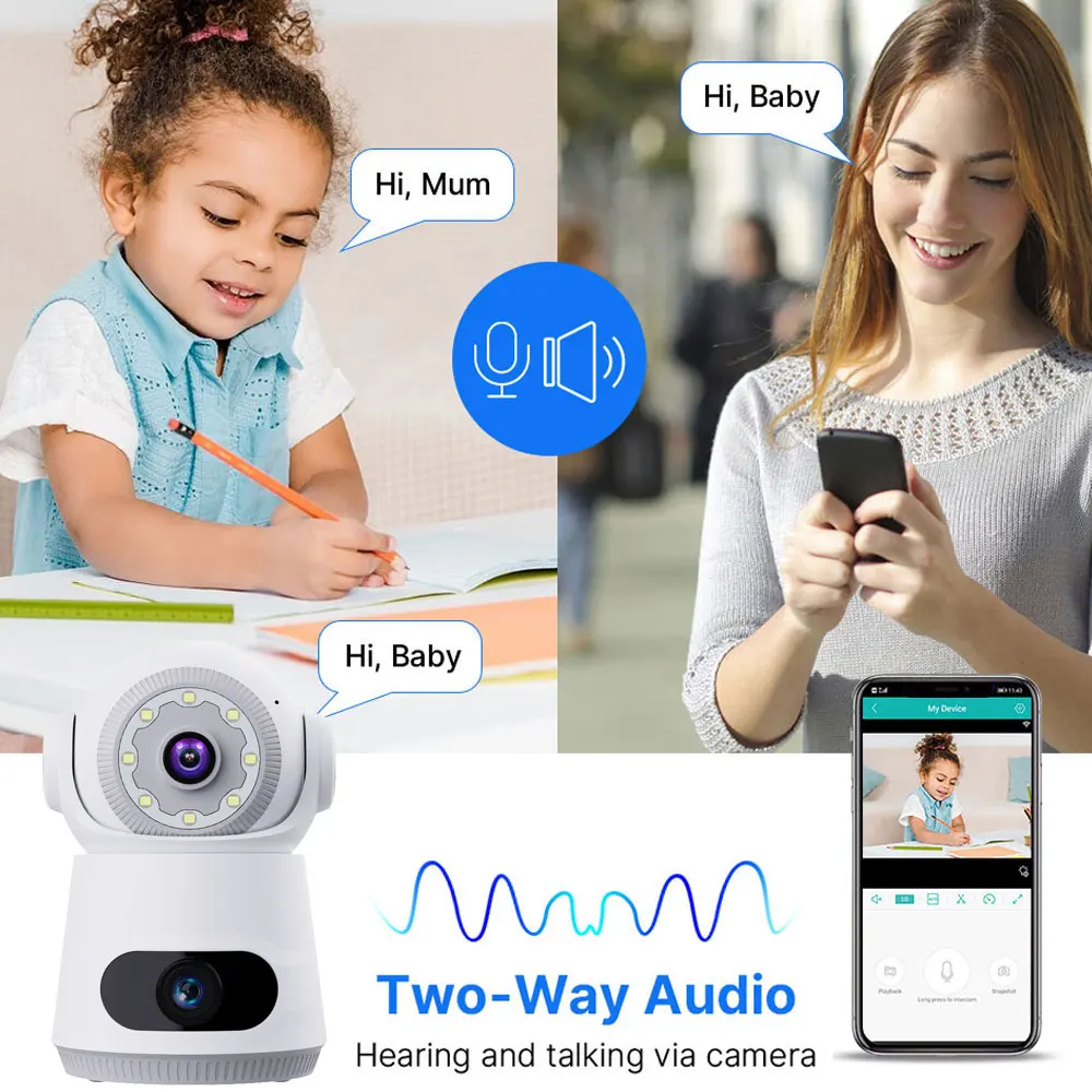 8MP Indoor Camera Monitoring 4G SIM Card Two-way Voice Intercom Automatic Body Tracking Full Color Night Vision Indoor Camera
