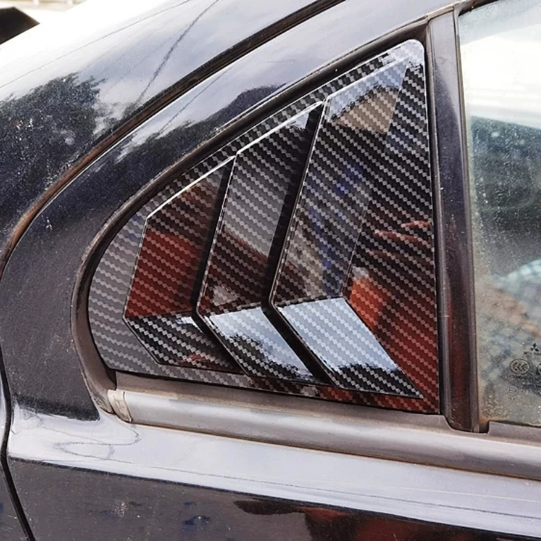 Cubierta de Ventilación Lateral para Ventana Trasera de Mitsubishi Lancer EX X EVO 2008-2018, Accesorios para Auto, Piezas de Repuesto, Fibra de Carbono