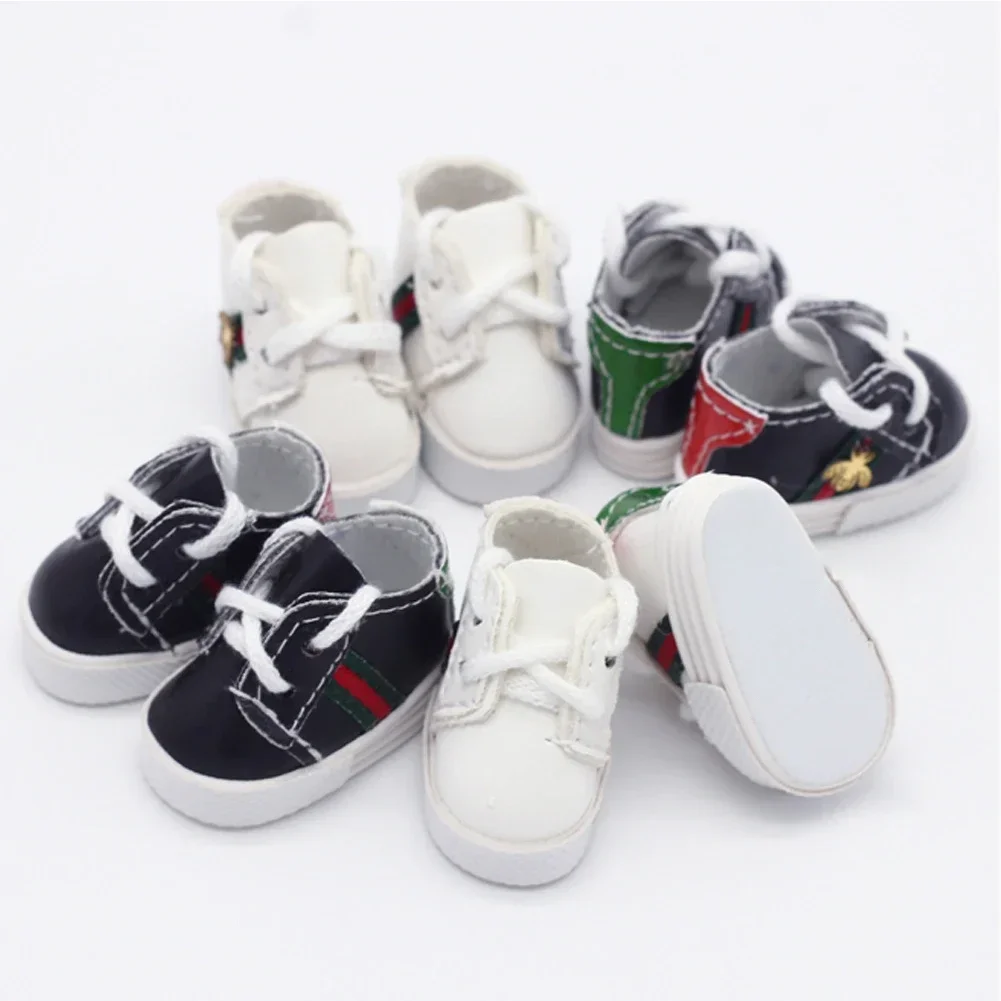 For Labubu Dolls Sports Shoes 4x1.8cm Multiple Styles DIY for Labubu Doll Leather Cloth Shoes Replacement Dolls Accessories