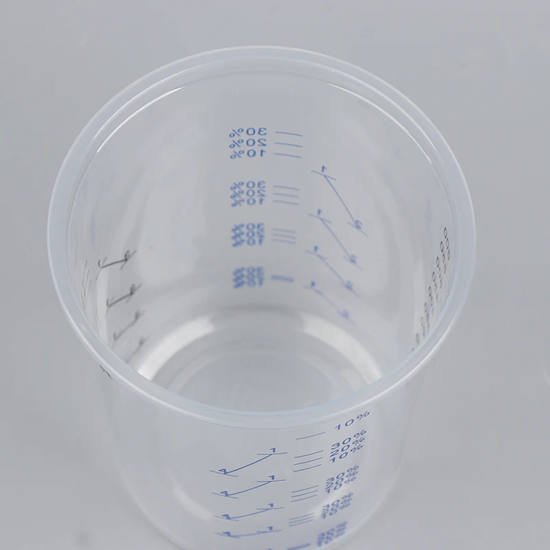Copo de plástico graduado transparente, mistura de tintas descartáveis, copos líquidos, 600ml, 10 pcs, 50pcs