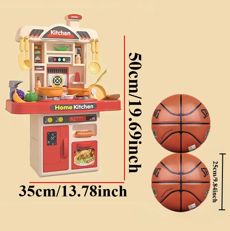 Kids Kitchen Playset Cooking Food Stove Paly Sink Oven Chef Toys with Lights Sounds Pretend Play Cookware Utensils for Toddlers