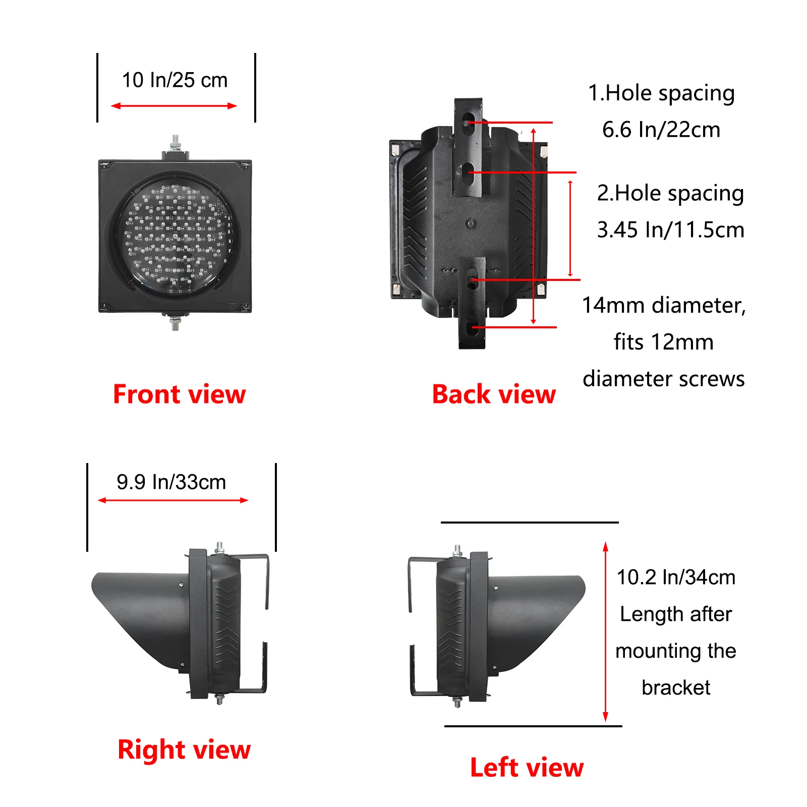 Traffic Light 200mm（8inch） 201 AC 85-265V Traffic Light Lamp/2 in 1 Red/Green/Stop/Go/Garage Light,PC Housing Water Resistant