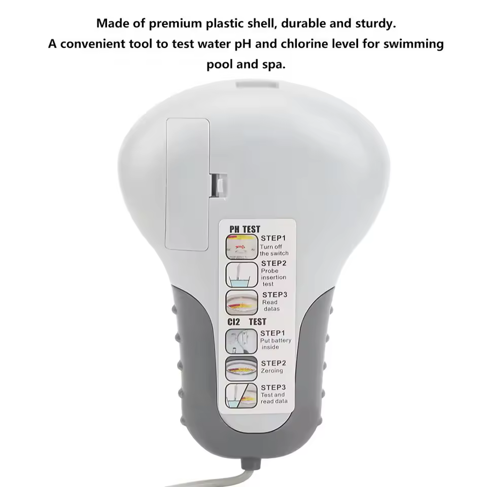 프로브가 있는 수영장 염소 테스터