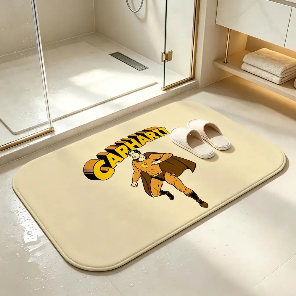 Brand-CarharttS Floor Mat Bedroom Carpet, Bathroom Foot Mat, Doormat, Non-Slip Absorbent Multi-Use