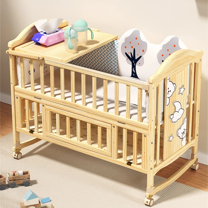 Loft Simple Baby Bed Modern Wood Villa Comferter Baby Bed Children Queen Cama Infantil Furniture Home