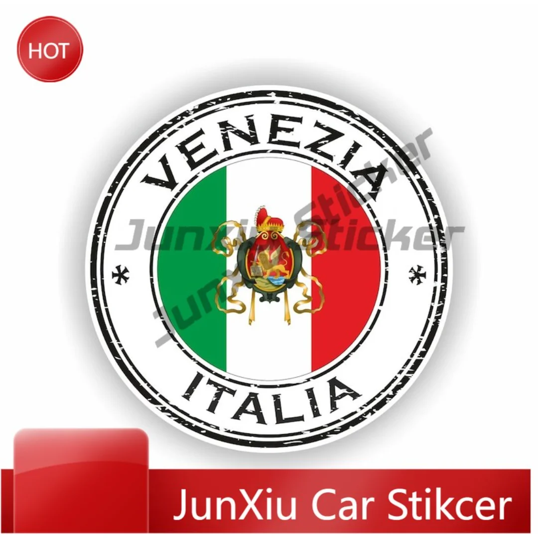 

Venezia Italia Italy Seal Sticker Round Premium Exterior Decor For Boat Fridge Scratch Cover Decoration Auto Accessories