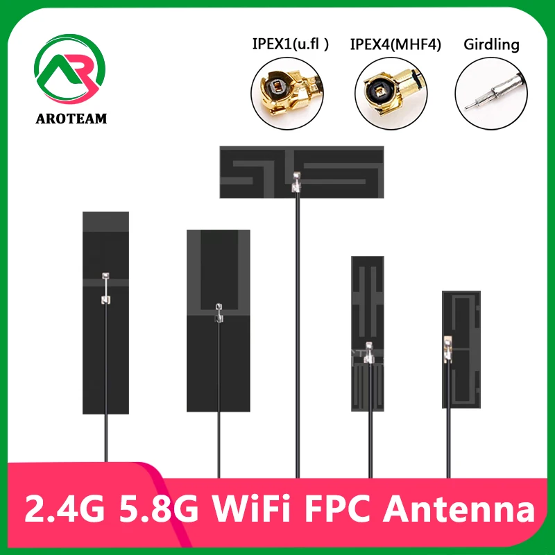 

10PCS Dual Band 2.4GHz FPC Antenna 2.4G 5.8G Internal WiFi Omni Soft Flexible Built-in IPEX IPEX4 U.fl WiFi Antenna