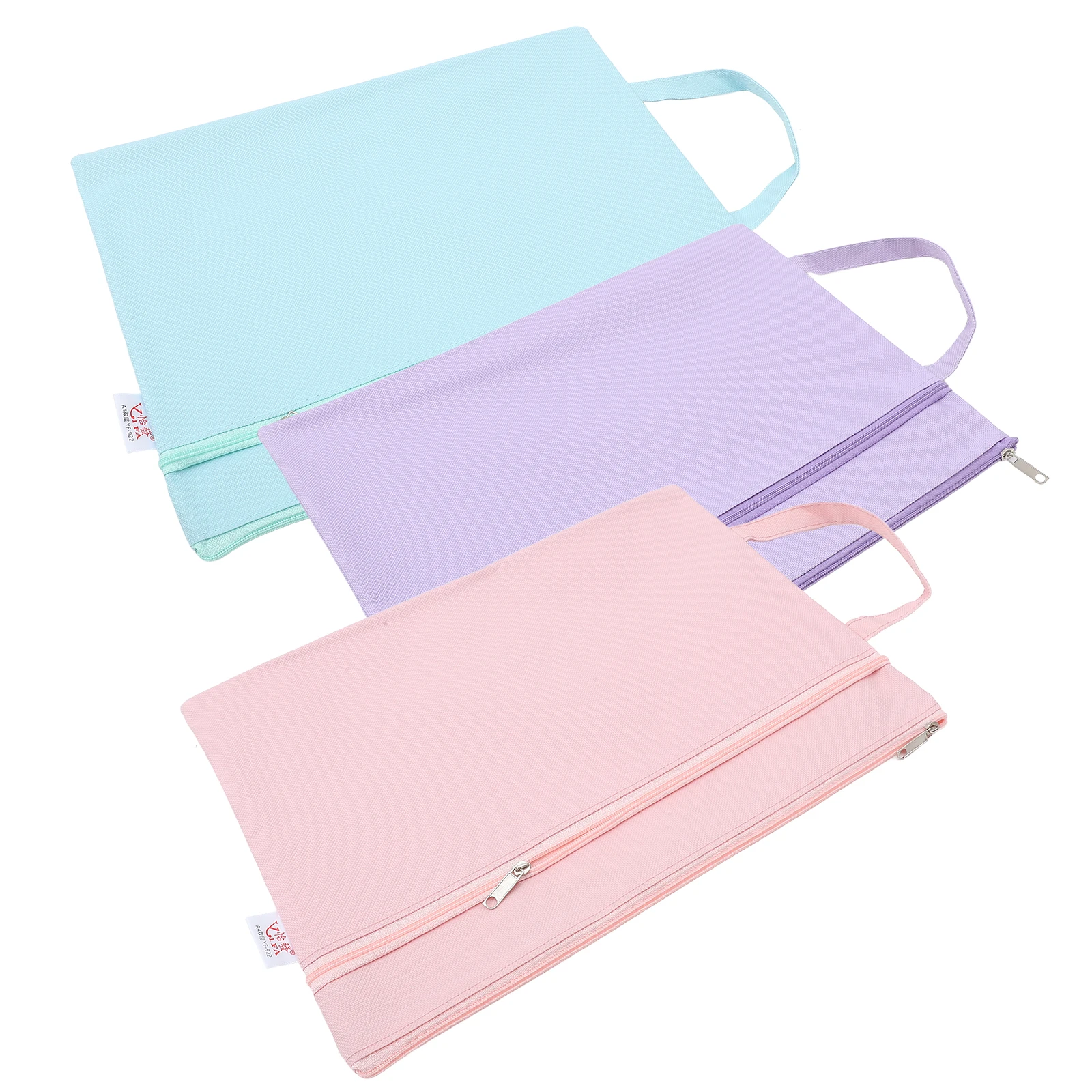 

3 Pcs A4 Waterproof Storage Bags Large Capacity Zipper Pouches for Office Files Study Materials Portable File ganizer Bags Small