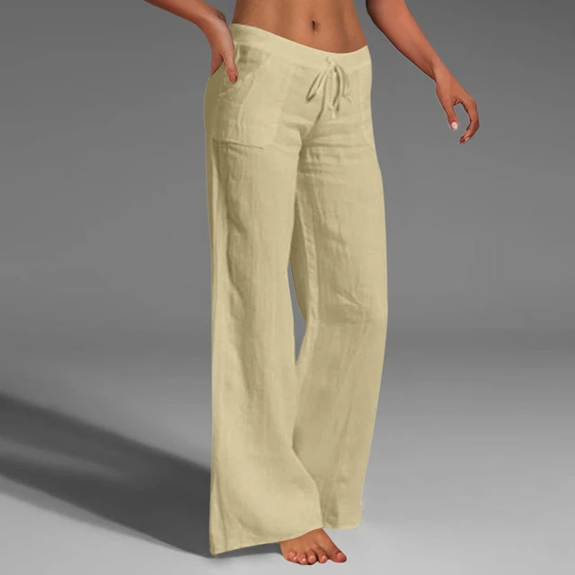 Women s Summer Cotton Linen Pants Oversize Black Casual Wide leg Pants Female Trendy Loose Trousers Ladies Travel Beachwear AliExpress 200000345