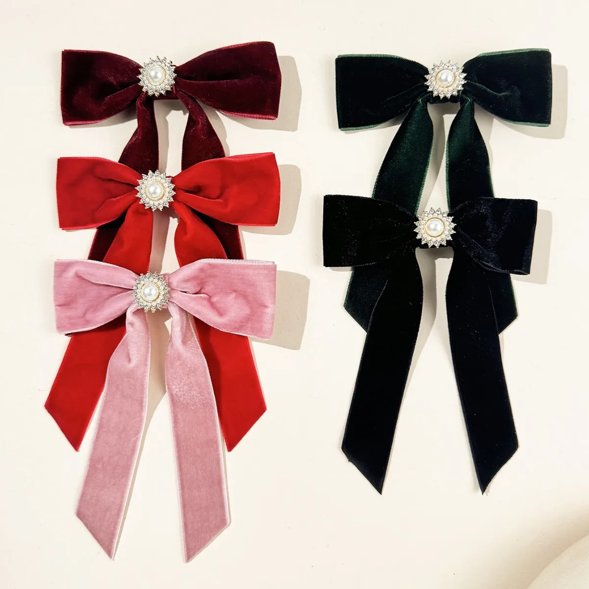Retro Elegant Rhinestone Pearl Sunflower Bow Spring Hair Clip Temperament and Versatile Ponytail Clip Korean Hair Accessories