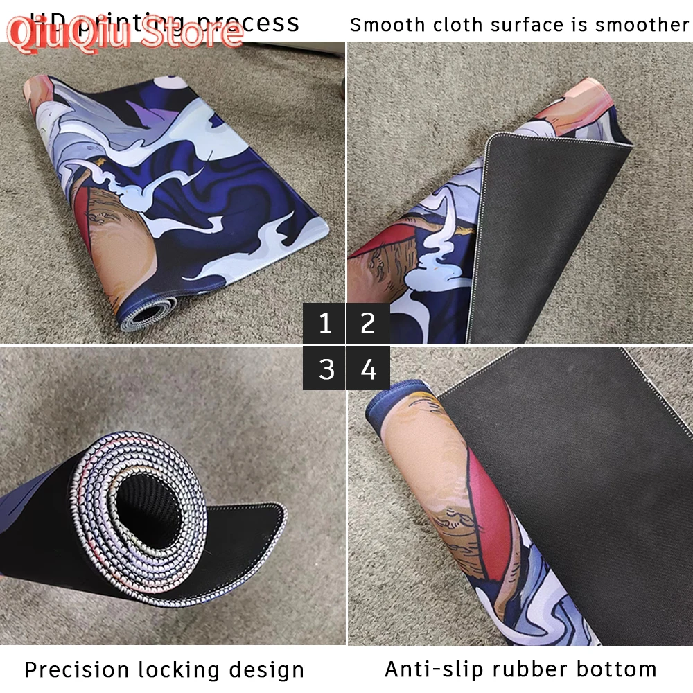 Pokemon Customised Mouse Pad Gaming Table Mat Stitched Edge Rubber Extended Mousepad Large Stitched Edge Deskpad Computer Desk M