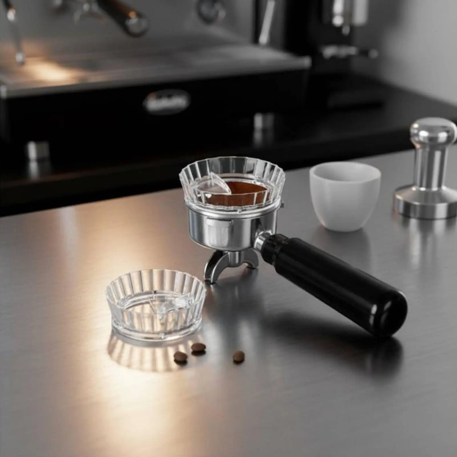Espresso Portafilter Funnel Coffee Distributor Leveler 58mm AS Plastic Dosing Ring for Coffee Machine Barista Accessory