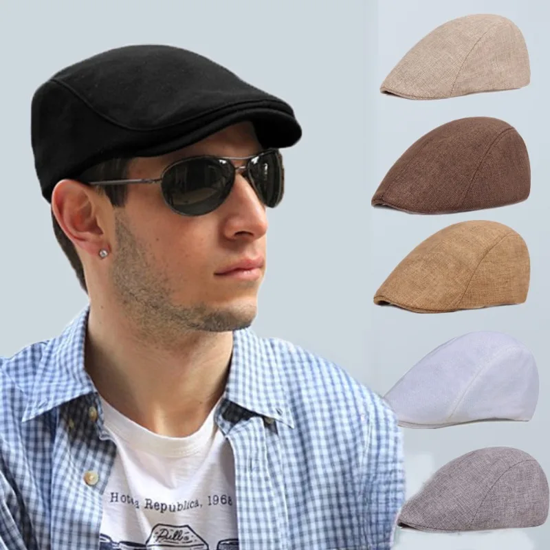 Retro Men Berets Winter British Style  Linen Hats England Male Cap Peaked Painter Warm Bonnet for Men Apparel Accessories