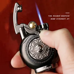 Retro Metal Triple Torch Jet Flame Cigar Windproof Lighter Gadgets For Men Gift Without Gas