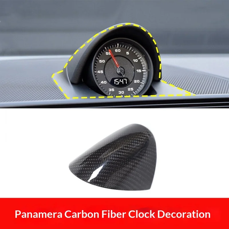 For Porsche Panamera Carbon Fiber Dashboard Clock Decoration Interior Upgrade