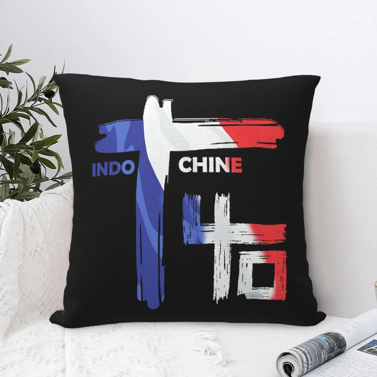 Indochine Rock Square Throw Pillow Case Cover Cushion Covers Pillowcase Home Decor for Room Sofa Couch Bed - 2-Pack