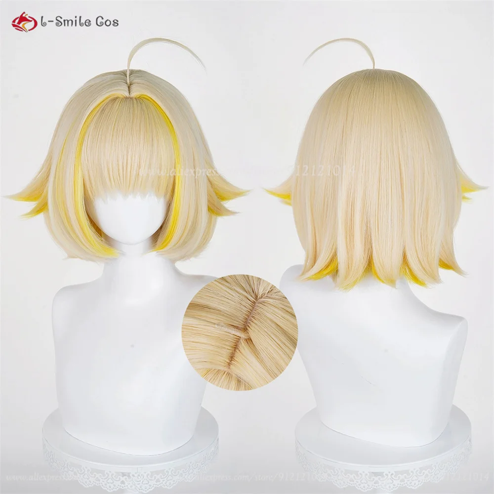

NIKKE Elegg Cosplay Wig 34cm Gold Mixed Wigs For Women Cosplay Anime Wig Heat Resistant Synthetic Hair Halloween Costumes Wig