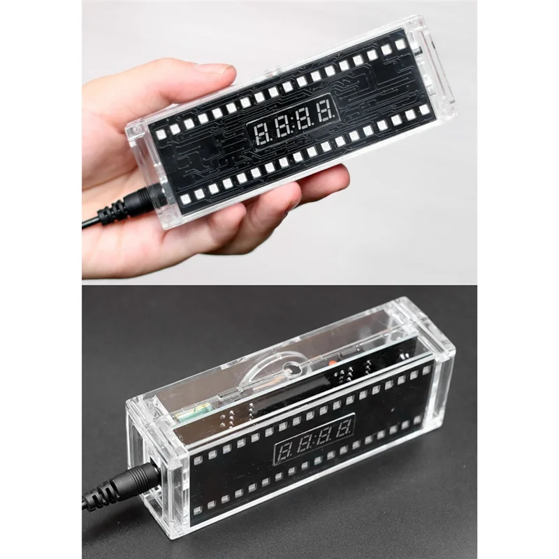 ABKU-DC 5V Colorful LED Sound Control Spectrum Rhythm Light Module Digital Clock Electronic DIY Welding Practice Kit