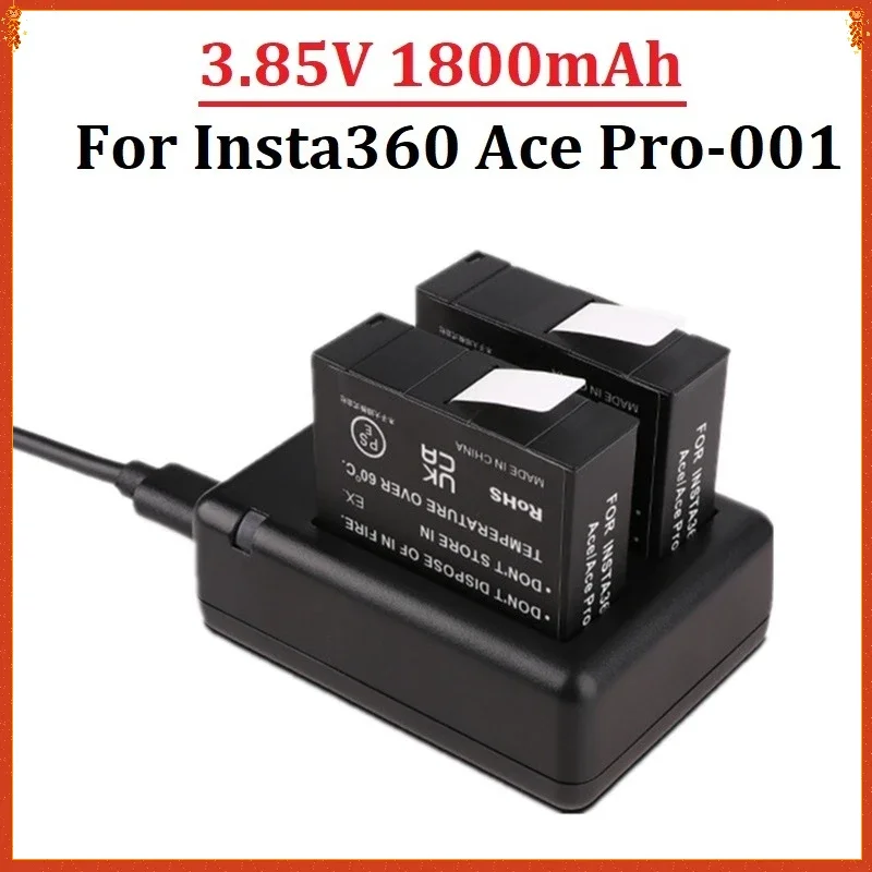 

1800mAh Battery Pack for Insta360 Ace Pro/Ace + Dual Slots Charger for Insta360 Ace Pro Accessories Digital Batteries