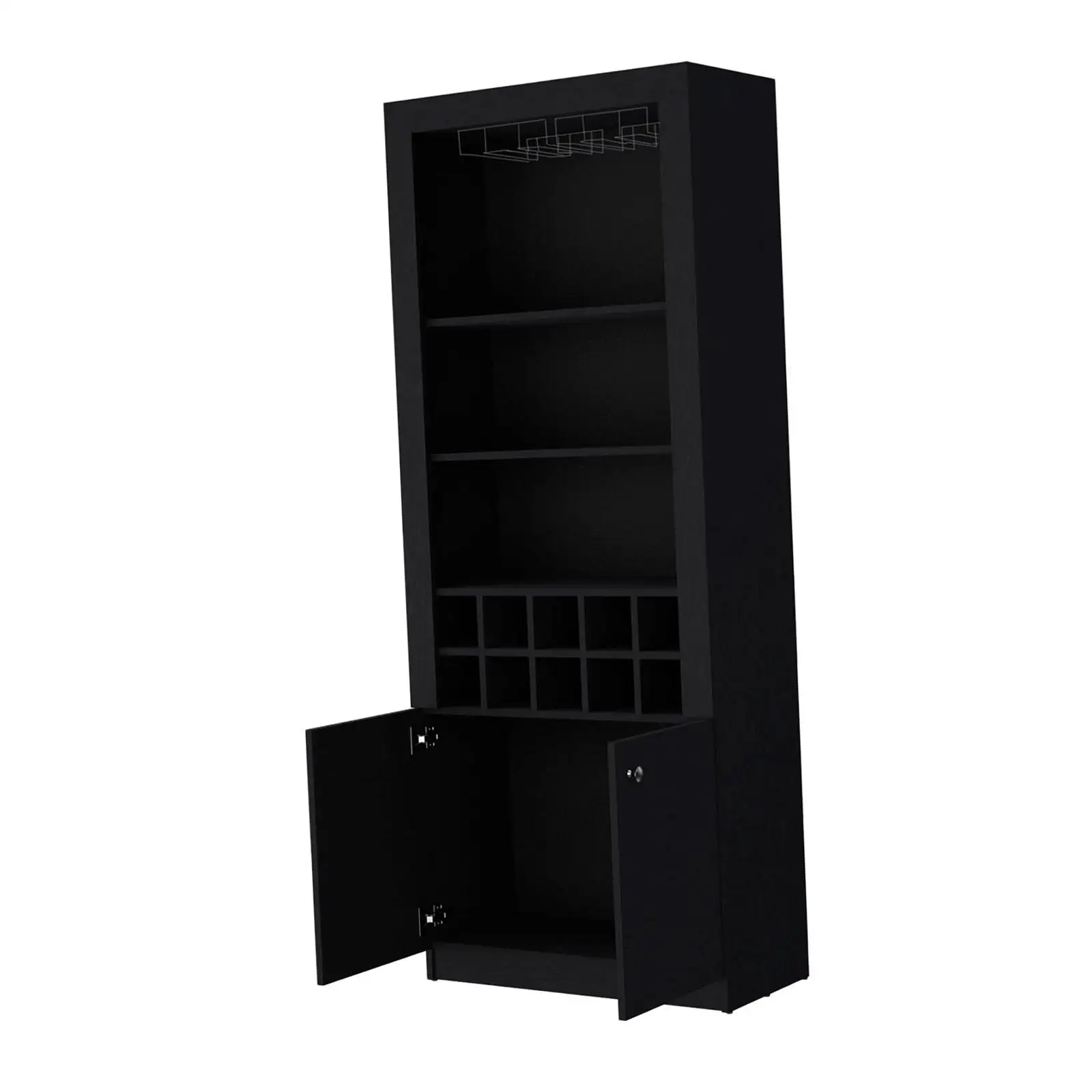 

Bar Cabinet Wine Rack,Black Corner Wine Bar Rack,Wine Bar Cabinet,with Storage