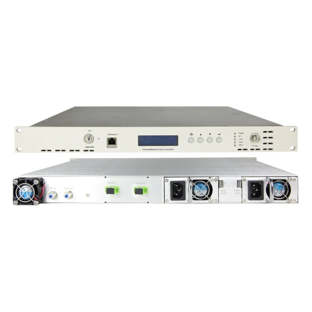 Catcast Long Distance RJ45 External Modulation Optical Transmitter 1540-1563nm FTTH Use HT1500 RF Input 47-862/1000MHz Laser