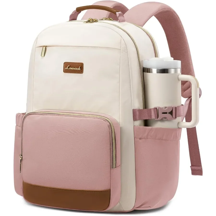 

Рюкзак для ноутбука LOVEVOOK для женщин с карманом для чашки большой емкости 15,6 дюймов, учитель, медсестра, рабочий рюкзак для колледжа, кошелек