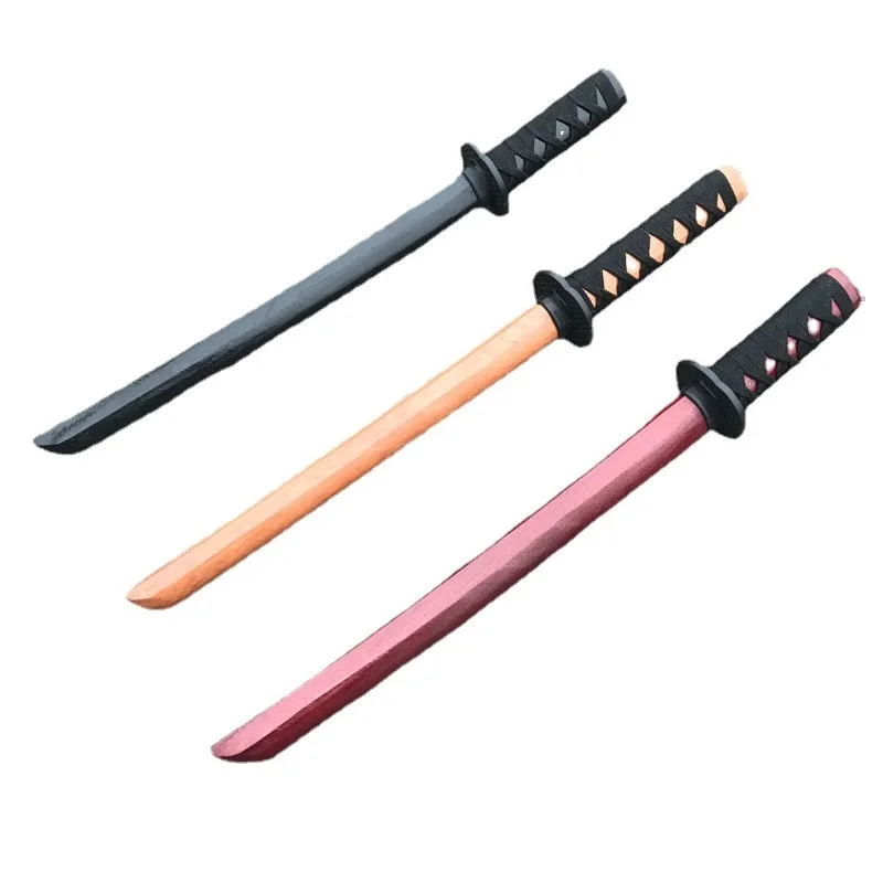 60cm Aikido Japanese Samurai Training Wooden Sword CATAZER Katana Suburito Bokken Ninja Knife Children's Toy Martial Arts Sword