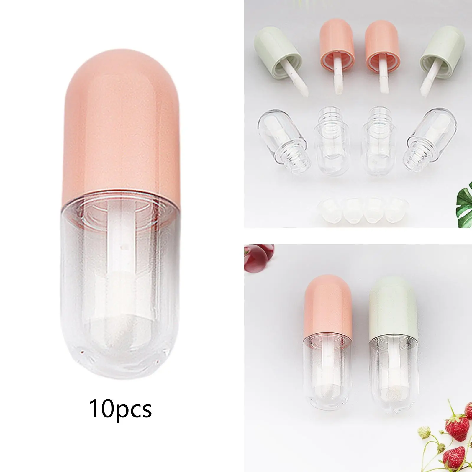 Lindo claro 5ml brillo de labios contenedor bálsamo tubo cápsula portátil botella reutilizable de plástico para juego de cosméticos