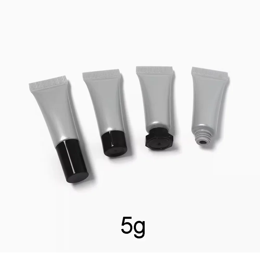 

5ml 5g Silver Grey Squeeze Bottle Empty Mini Soft Tube Cosmetic Eye Cream Essence Lotion Foundation Sample Refillable Container