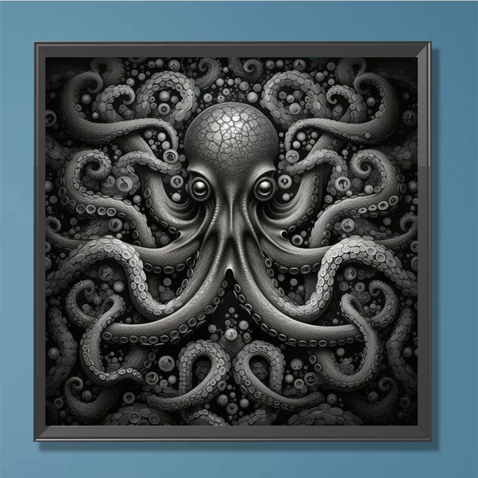 

Octopus Tattoo DIY Diamond Painting New 2024 Full Square/Round Diamond Embroidery Handmade Mosaic Birds Fish dolphin Home Decor