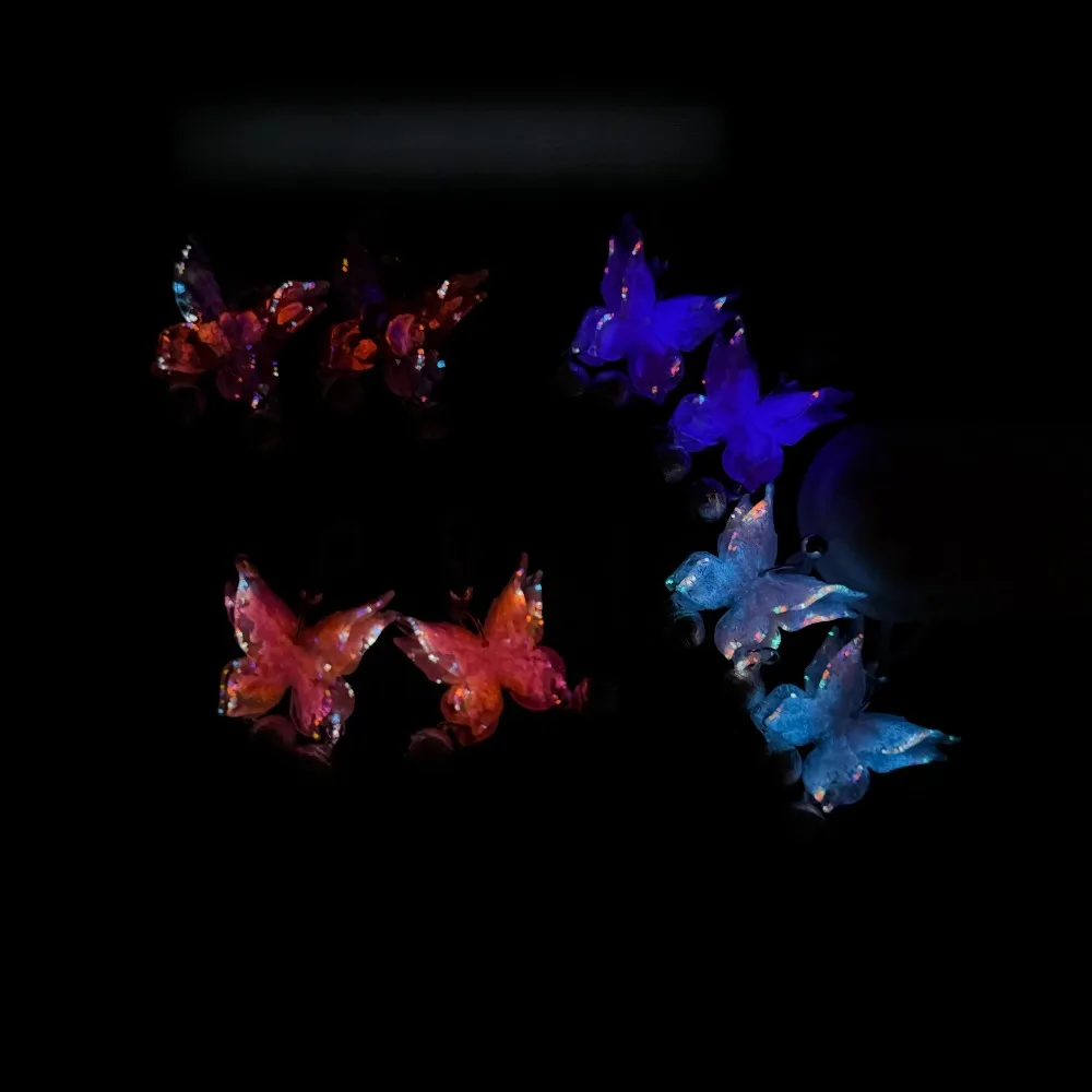 4 Colors Luminous Butterfly Nipple Clamps with Bell, Glow in the Dark BDSM Nipple Clips,  Erotic Sex Toys for Women Couples